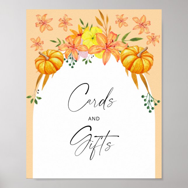 Affiche Arche de mariage pour bébé citrouille orange - Car (Devant)
