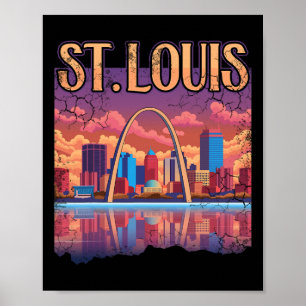 Affiche Arche de St Louis Gateway Missouri Cityscape Skyli