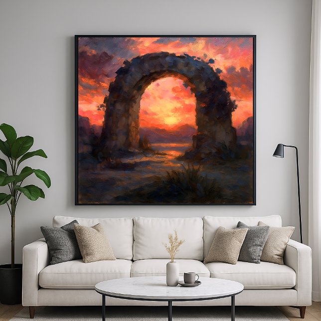 Affiche Arche du coucher de soleil - Style peint Art du pa (Créateur téléchargé)