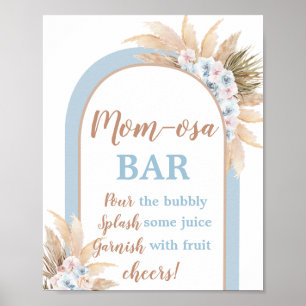 Affiche Arche en laiton bleu Pampas Momosa Bar Signet garç