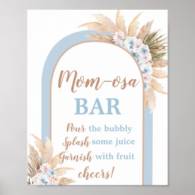 Affiche Arche en laiton bleu Pampas Momosa Bar Signet garç (Devant)