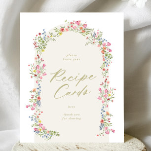 Affiche arche fleurie carte de recettes de printemps signe