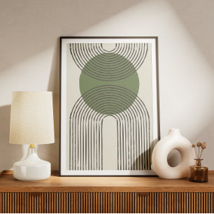 Affiche Arche minimale du milieu du siècle avec cercle