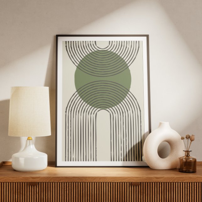 Affiche Arche minimale du milieu du siècle avec cercle (Créateur téléchargé)