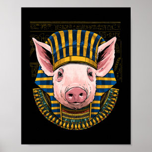 Affiche Archéologue du pharaon égyptien de porc 90
