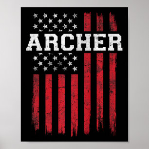 Affiche Archer Drapeau Américain Patriot Patriot Patriote