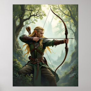 Affiche Archer elfe du royaume des bois