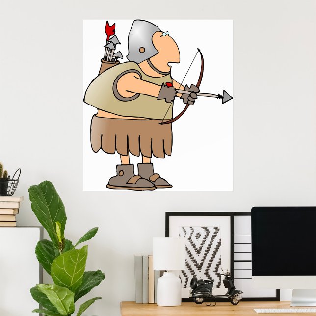 Affiche Archer Médiéval Guerrier Drôle Chevalier avec Arc (Créateur téléchargé)