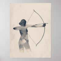 Archeress Watercolor Silhouette