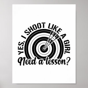 Affiche Archery Girl   Archers Sport Gift Idea