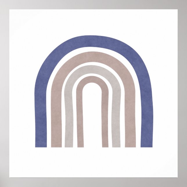 Affiche Arches du milieu du siècle - Bleu et Beige (Devant)