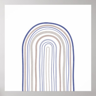 Affiche Arches du milieu du siècle - Bleu et Beige