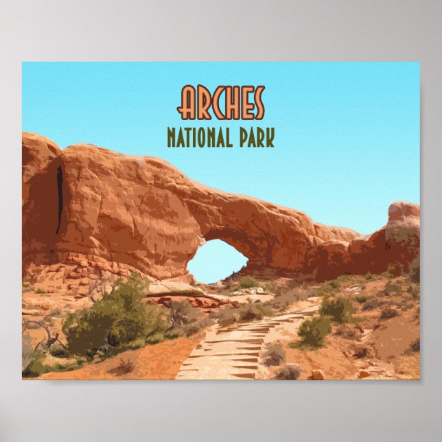 Affiche Arches National Park Utah Vintage (Devant)