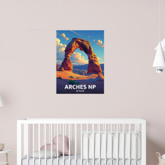 Affiche Arches NP - Vintage Travel Illustration