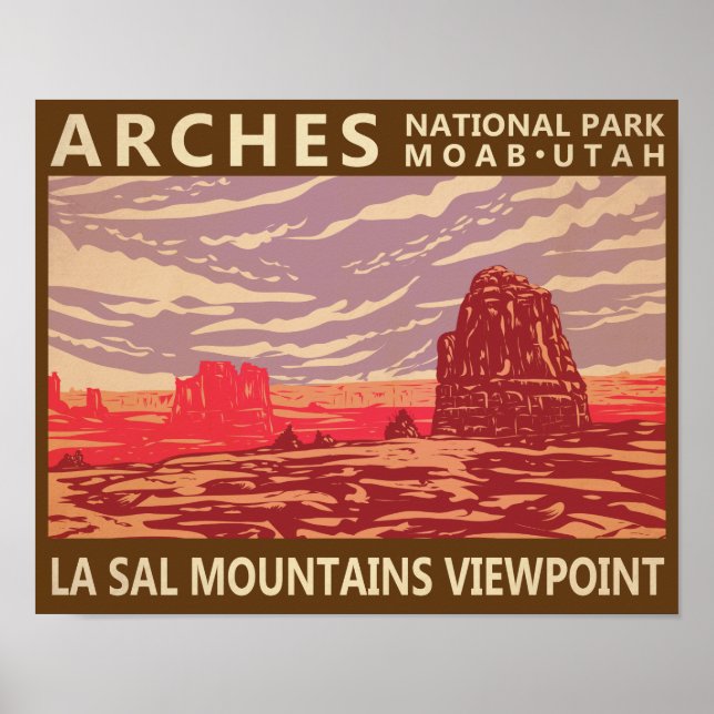 Affiche Arches Parc national La Sal Mountains Point de vue (Devant)