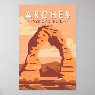 Affiche Arches Parc National Utah Delicate Arch Art Retro