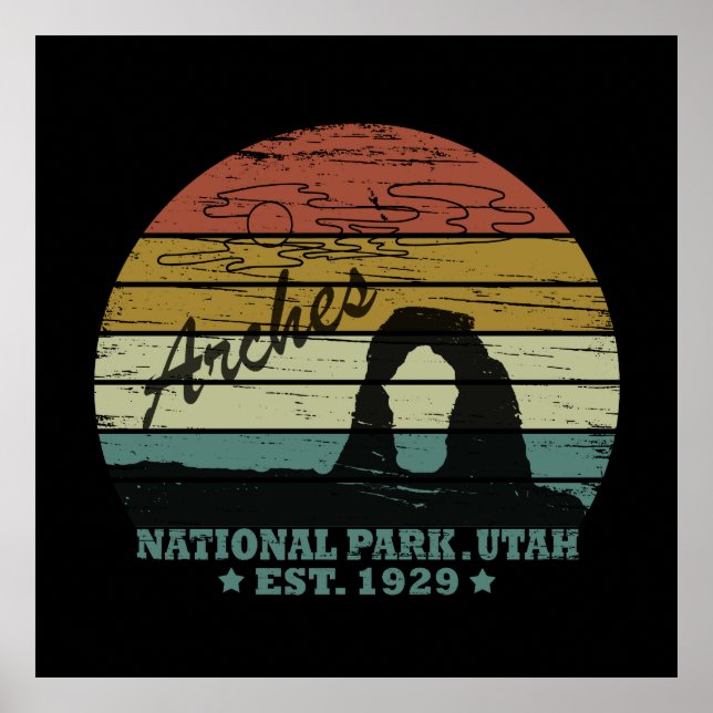Affiche Arches Parc National Utah Delicate Arch vintage (Devant)