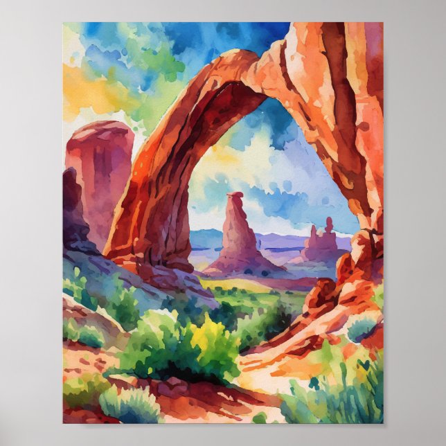 Affiche Arches Parc National Utah Watercolor (Devant)