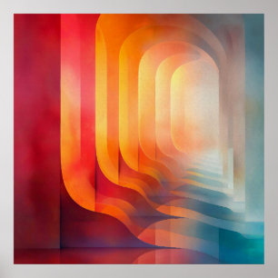 Affiche Arches Rétro Lumineuses – Abstraction de la Mi-Siè