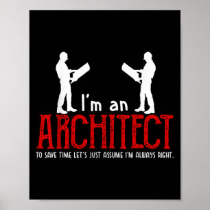 Affiche Architecte amusant qui dit : "Je suis toujours la