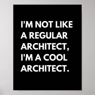Affiche Architectes et ingénieurs citation de travail drôl