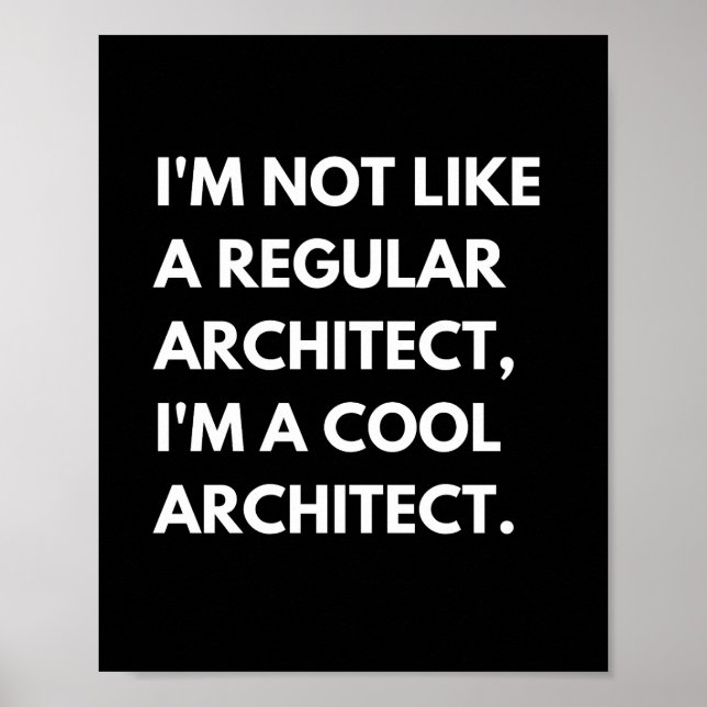 Affiche Architectes et ingénieurs citation de travail drôl (Devant)