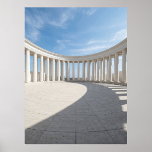 Affiche Architecture à Colonnes Blanches Minimaliste