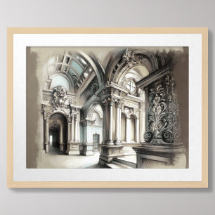 Affiche Architecture antique Arches romaines Ornat Détails