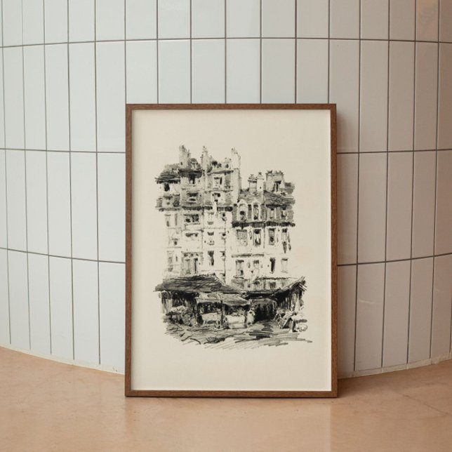 Affiche Architecture antique minimaliste croquis (Créateur téléchargé)