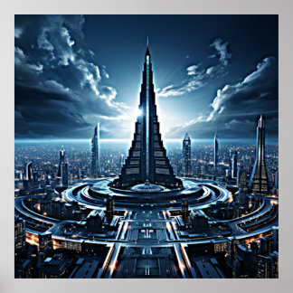 Affiche Architecture Cityscape futuriste