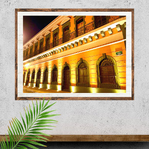 Affiche Architecture coloniale Mexique coloré