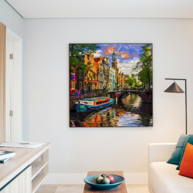 Affiche Architecture de canal enchantante d'Amsterdam en p (Créateur téléchargé)