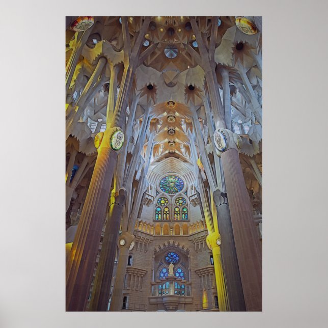Affiche Architecture de la cathédrale de la Sagrada Famili (Devant)