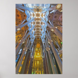 Affiche Architecture de la Sagrada Familia, Barcelone
