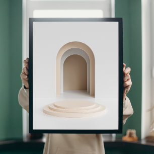 Affiche Architecture de rendu 3D Boho Abstrait Wall Art