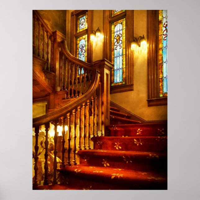 Affiche Architecture - Escalier - Jetons un coup d'œil à l (Devant)