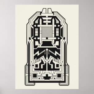 Affiche Architecture géométrique Abstraite Art en Crème