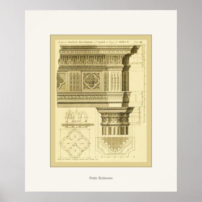 Affiche Architecture gothique ~ Art Vintage (Devant)