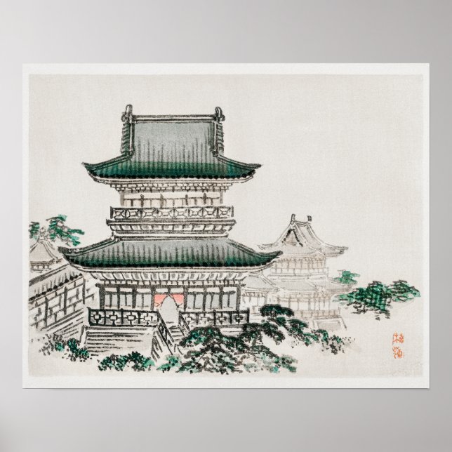Affiche Architecture japonaise par Kōno Bairei (1844-1895) (Devant)