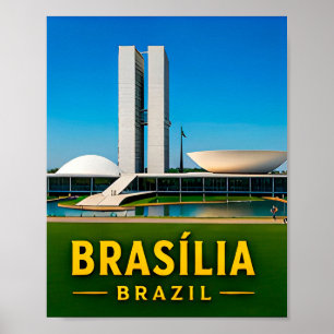 Affiche Architecture moderne de Brasília et vision brésili