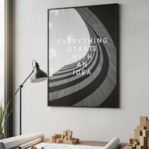 Affiche Architecture Moderne Noir & Blanc Motivationnel