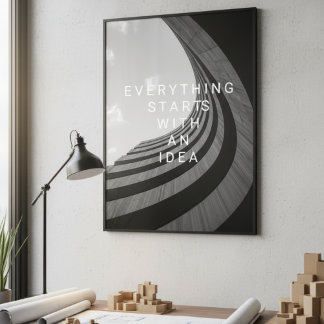 Affiche Architecture Moderne Noir & Blanc Motivationnel
