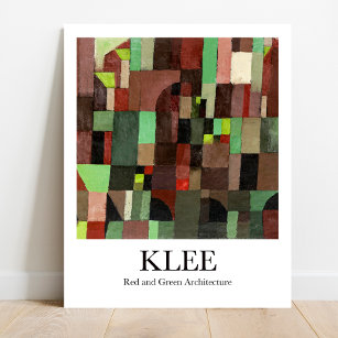 Affiche Architecture rouge et verte par Paul Klee