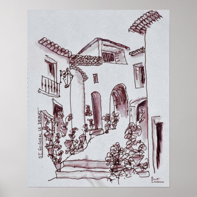 Affiche Architecture | Saint-Guilhem-Le-Desert, France (Devant)