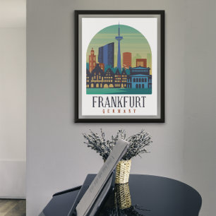 Affiche Architecture Skyline de Francfort-Allemagne