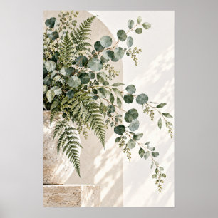 Affiche Archway botanique minimaliste à l'eucalyptus et au