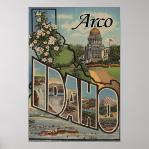 Affiche Arco, Idaho Grandes Lettres ScènesArco, ID
