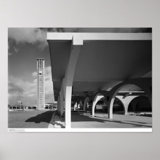 Affiche Arcs d'entrée de la bibliothèque, Tour Bell en Arr