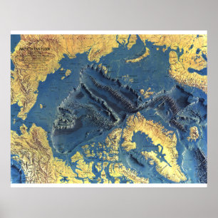 Affiche " Arctic : 1971 - Ocean SeaFloor map ...