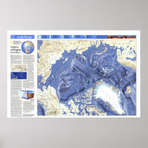 Affiche " Arctic : 1990/today - Carte détaillée des fonds 
